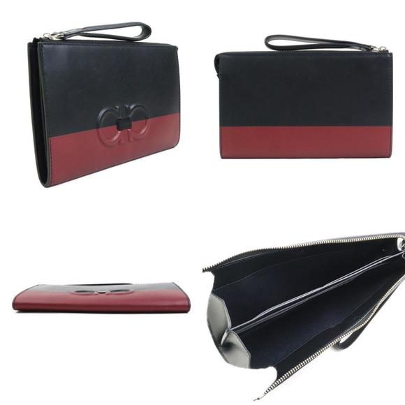 SALVATORE FERRAGAMO Black Leather Clutch Bag - Picture 2 of 5